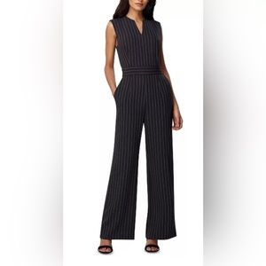 TAHARI ASL Black Pinstripe Jumpsuit Size 4